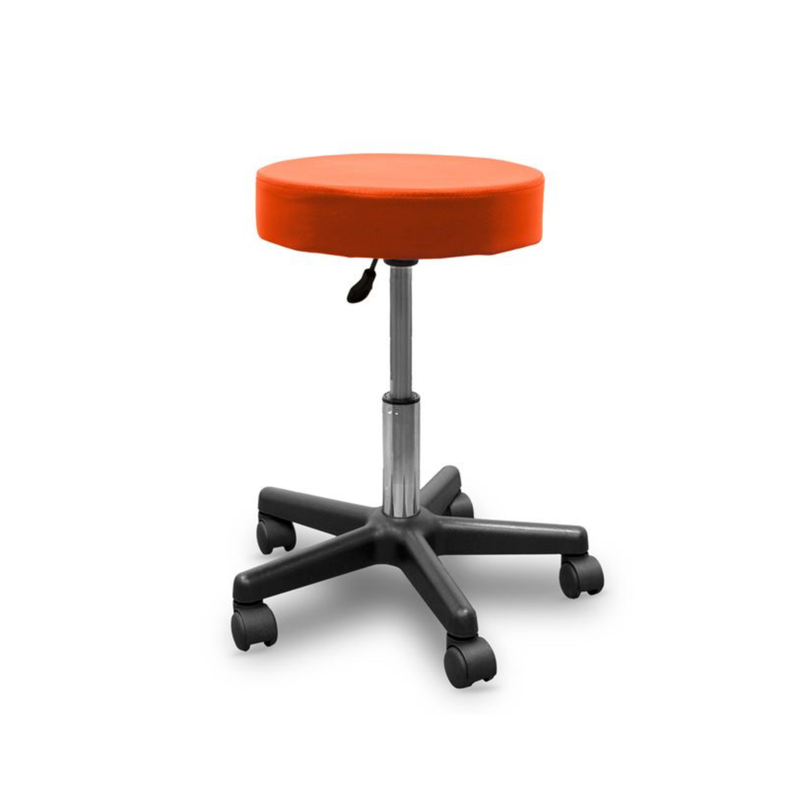 Tabouret médical à roulettes réglable en hauteur Couleur Orange – vue principale