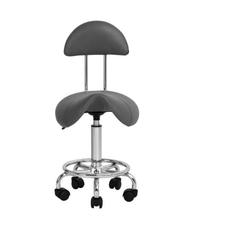 Tabouret ergonomique avec selle réglable gris – vue principale