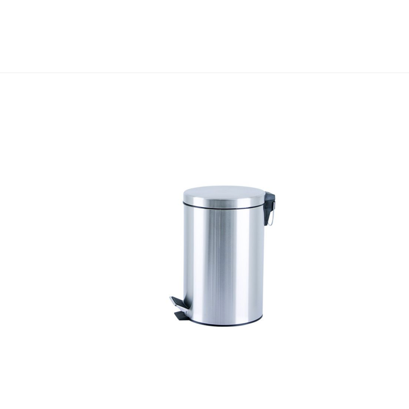 Poubelle à pédales en acier inoxydable satiné 12 Litres – vue principale